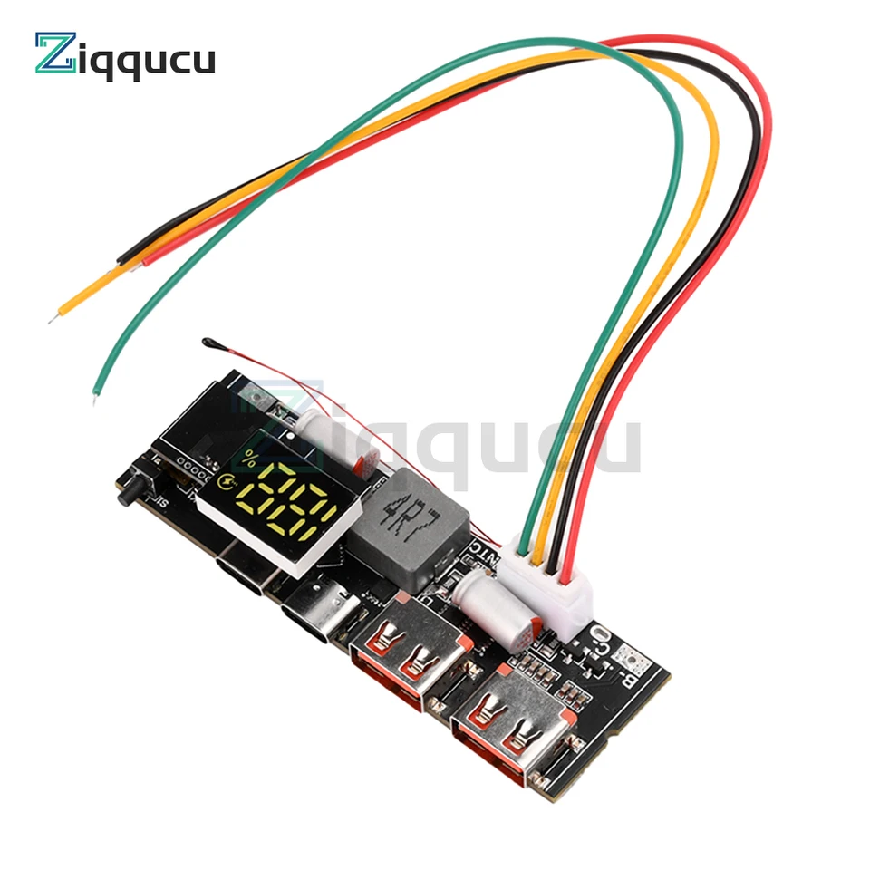 QC4.0 QC3.0 PD 5A 65-100W Dual Type-C USB 18650 Modulo Di