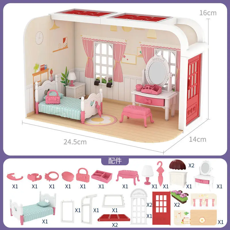 Miniature Pretend Play Dollhouse Accessories And Furniture Cooking   shopping games Kitchen Livingroom Play House Birthday Gift