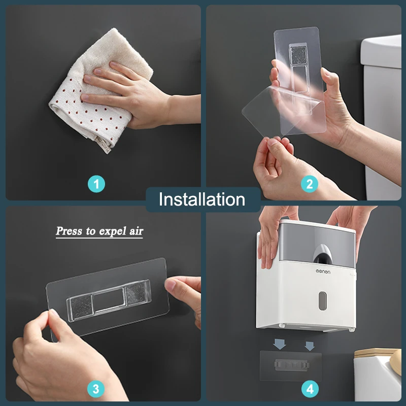 MENGNI Toilet Paper Holder Waterproof Tissue Storage Box Wall Mount Roll Organizer Bathroom Accessories Set toilet paper holder,wet tissue storage box,tissue storage box,tissue box,tissue dispenser