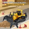 HUINA 1554 1:16 RC Truck Model Remote Controlled Bulldozer D9R 1:18 Alloy Tractor Cars Engineering Cars Trucks Toys Boys Gifts 1