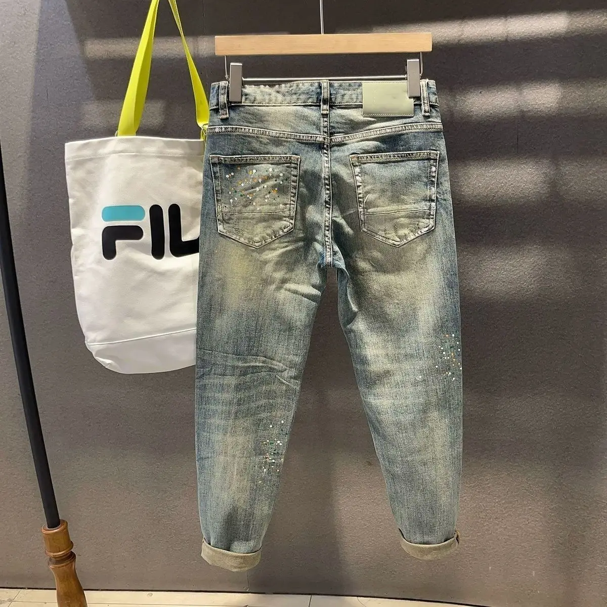 Fashion Slim Denim Casual Spring Autumn Ripped Distressed Vintage Designer Men's Jeans Luxury Clothing Streetwear Pants