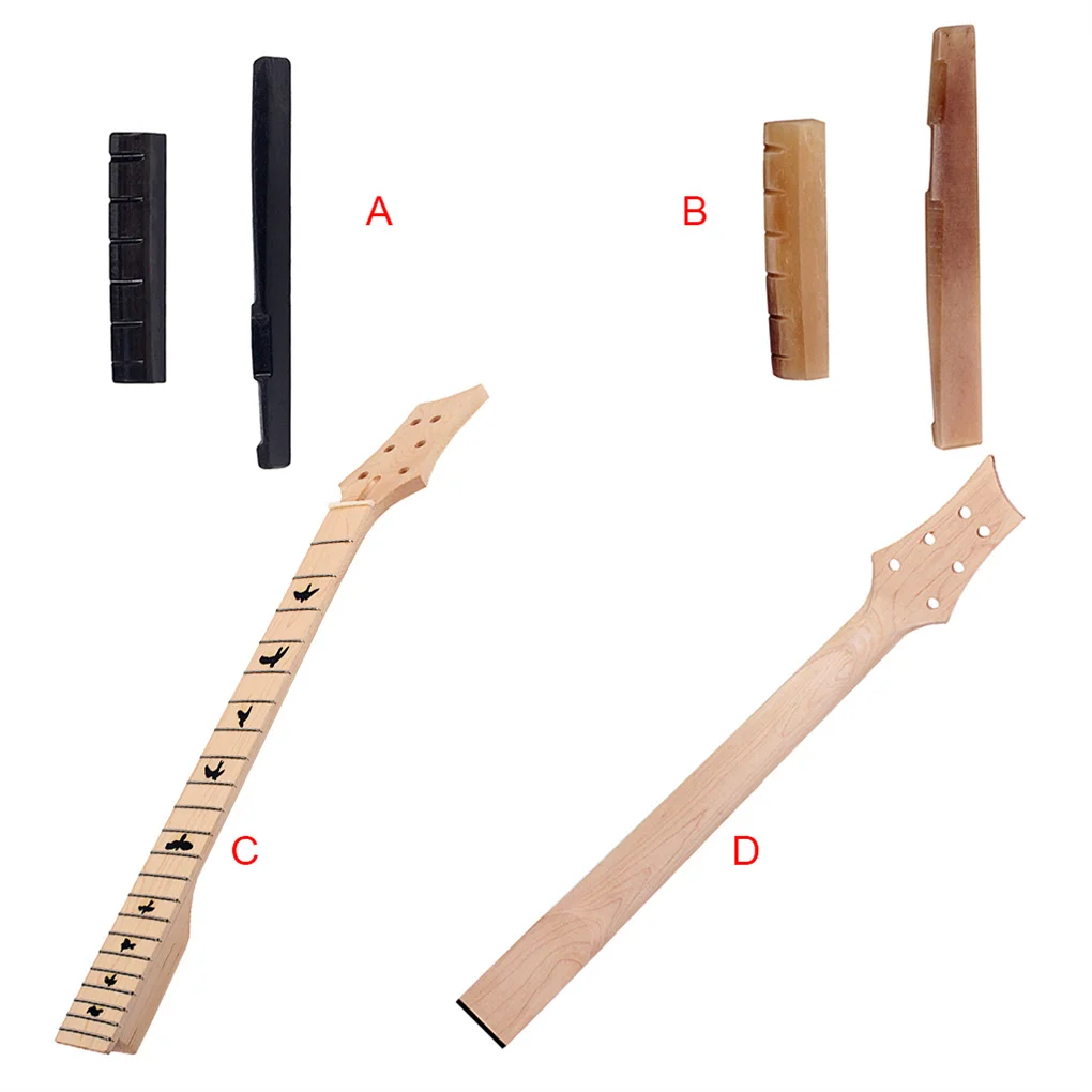 Acoustic Guitar Bone Bridge Silicone Slotted Upper Lower Saddle Musical