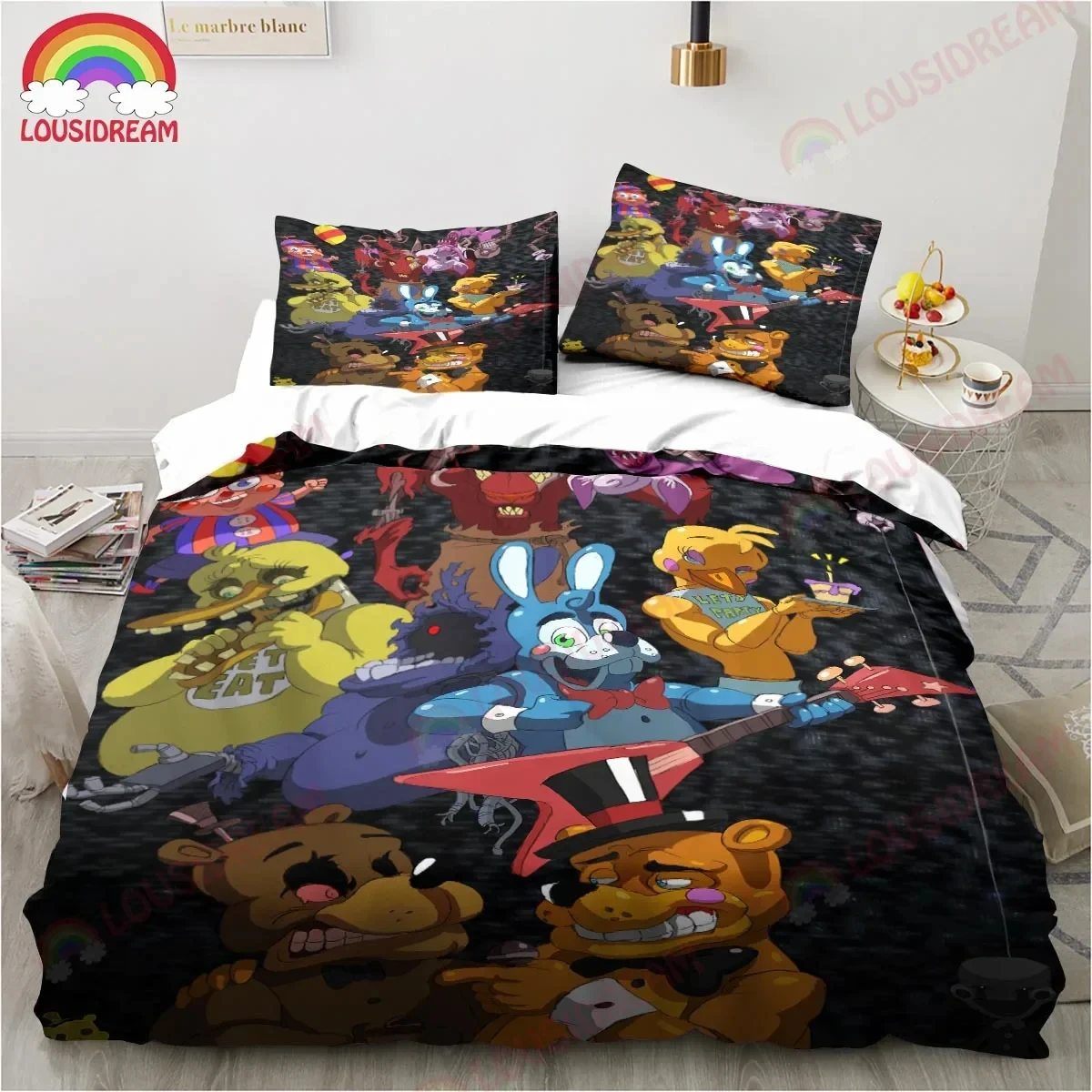 

FNAF Horror Game Bedding Set Sheet Set King Twin Double Child Bedding Set Mircofiber or Polyester Duvet Cover Set