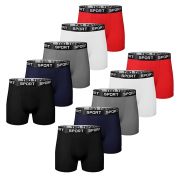Set da 10 pezzi Lettera Intimo maschile Boxer da uomo Slip Mutande sexy Per il tempo libero Asciugatura rapida Traspirante Mutandine da boxe da uomo Uomo 1