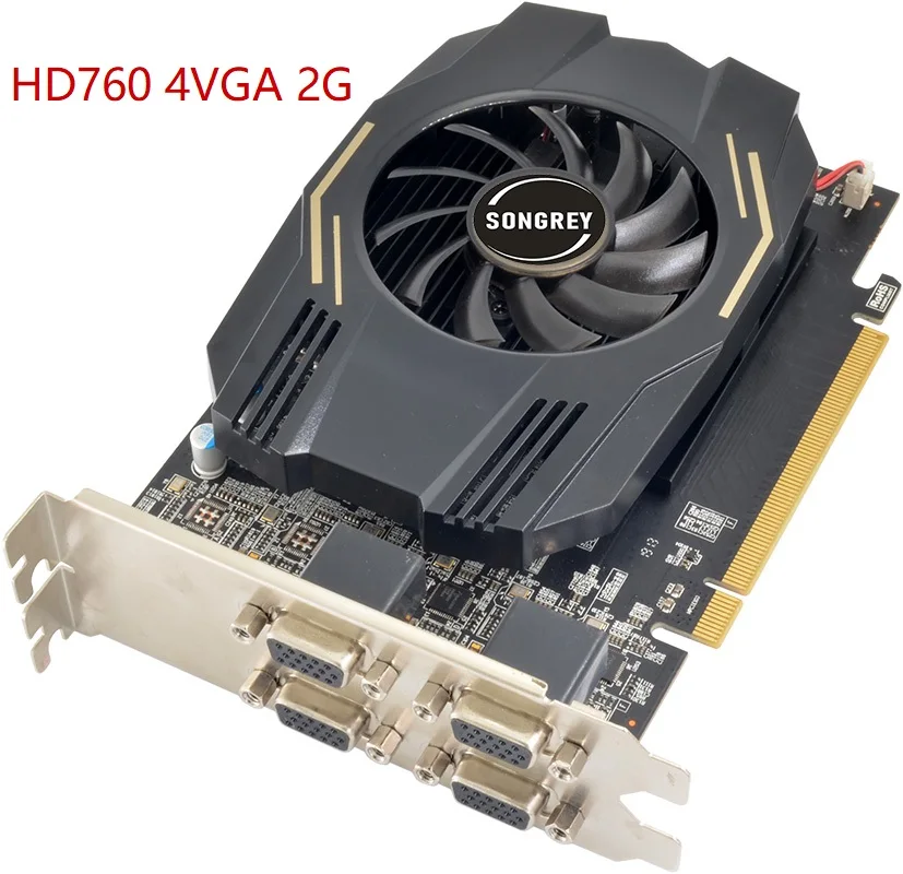 SONGREY original 4VGA Multi-Display Graphics Card R7350 HD7600 4VGA 6VGA AMD GPU 2G/4G GDDR5 Multi-Display Video Card best graphics card for gaming pc