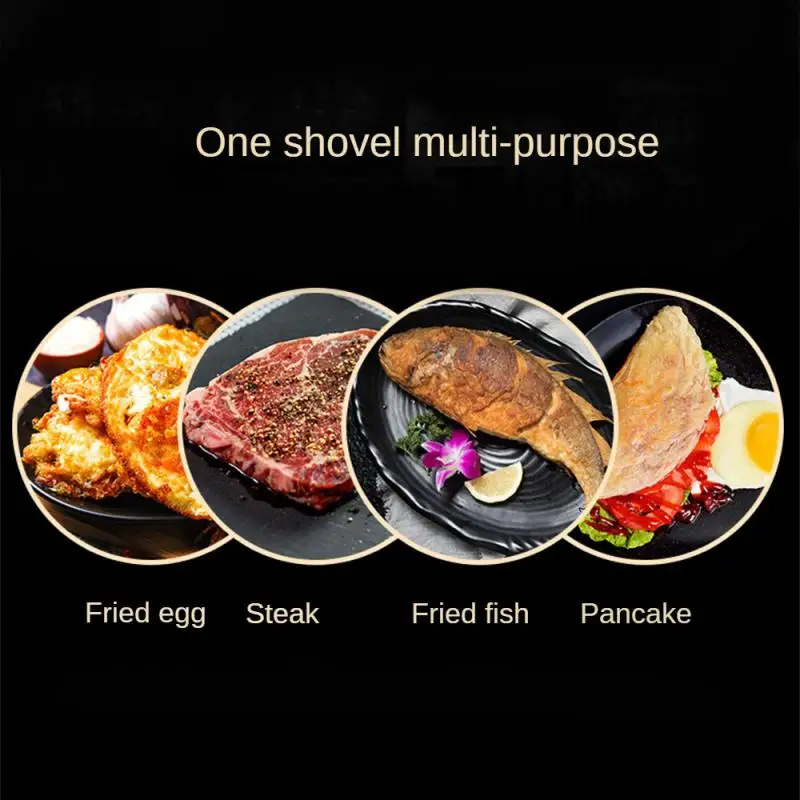 Stainless Steel Square Head Steak Cooking Spatula Wood Handle Pizza Shovel Pancake Beef Turner Scraper BBQ Utensils For Kitchen steak spatula wooden kitchen utensils