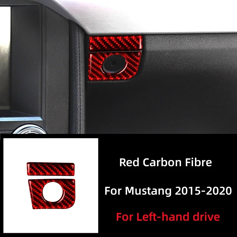 Carbon Fiber Interior Co-Pilot Storage Box Switch Panel Cover Trim Stickers