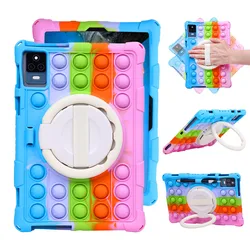 Soft Bubble Silicone Tablet Case - Durable 10.1 Inch Protective Cover (Colorful Skyblue)