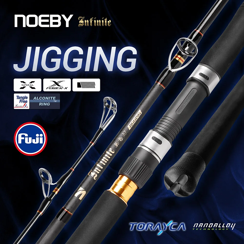 NOEBY-INFINITE Jigging-Angelruten, 1-teilige Fuji-Führung, MH-Köder, geeignet für Blackfin-Thunfisch, Angelrute, 1,68 m, 1,83 m, 120–500 g