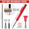 Solid Carpenter Pencil Set with Refill Lead Woodworking Tools Mechanical Pencil Construction Job Tools Carpentry Marking Scriber 3