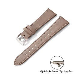 Premium Soft Leather Quick Release Watch Strap - Universal Fit, High - Quality Wrist Bracelet - 20mm (Grey)