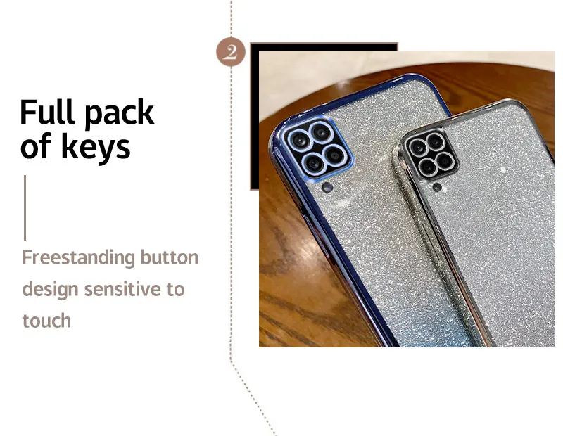 Luxurious Electroplated Glitter Soft Bumper Clear Back Phone Case