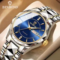 BINBOND B5552 Lnternational Fashion Brand Men Watch Sports Military Steel Band 50M Waterproof Luminous Men Business Wristwatches 1
