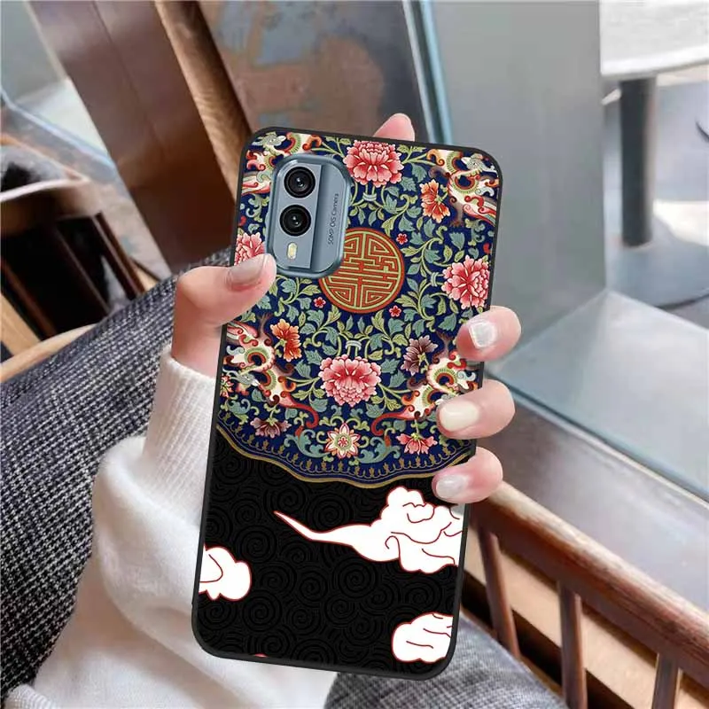 3D Soft Relief Flower Silicone Emboss Painted Cover