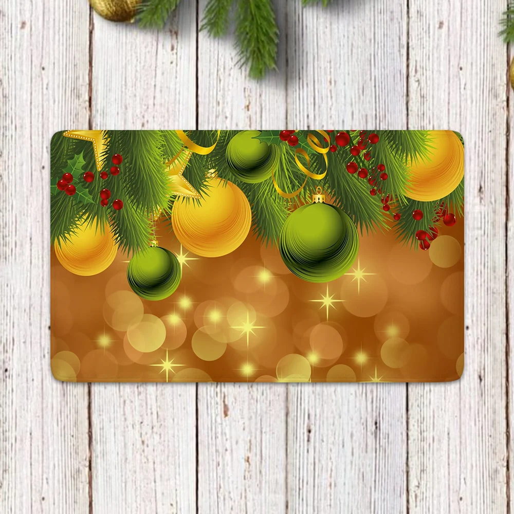 

CLOOCL Doormat for Living Room Corridor Indoor Mat Christmas Themed Flashing Lights Graphic One-Side Printing Mat Rug 40cmx60cm