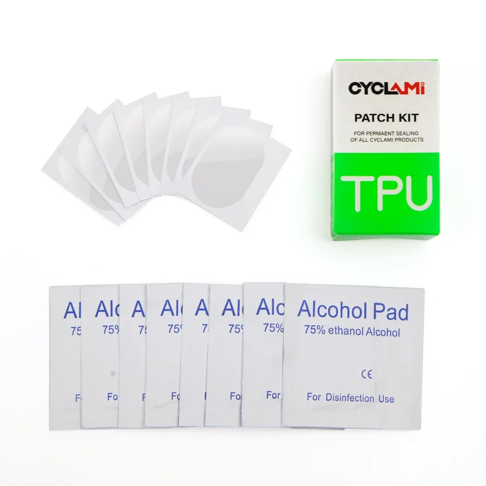 Youery 18 Pack Vélo Pneu Colle sans Colle De Réparation Patches Kit Auto-Adhésif,Vélo Pneu Patch Leviers Râpe Outil pour Pneumatique Chambres À Air Intérieur