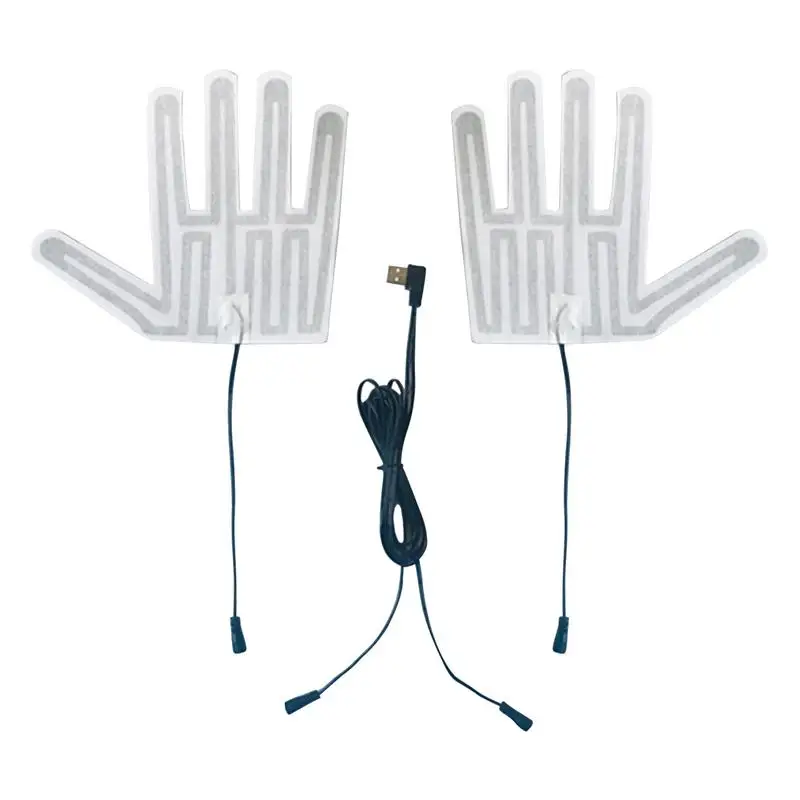

1 Pair USB Heated Gloves Winter Warm Five-Finger Gloves Heating Pad Electric Heating 5V Shoes Gloves Electric Heated Pads