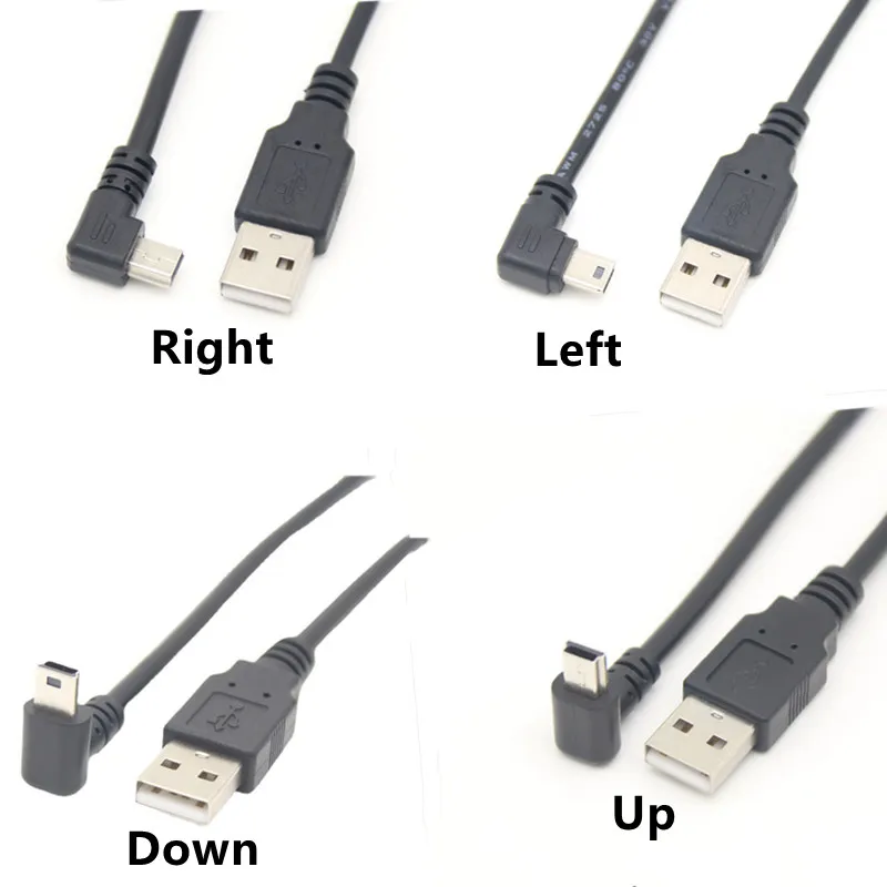 90 degree elbow mini usb Charging Cable up and down left and right elbow T-port V3