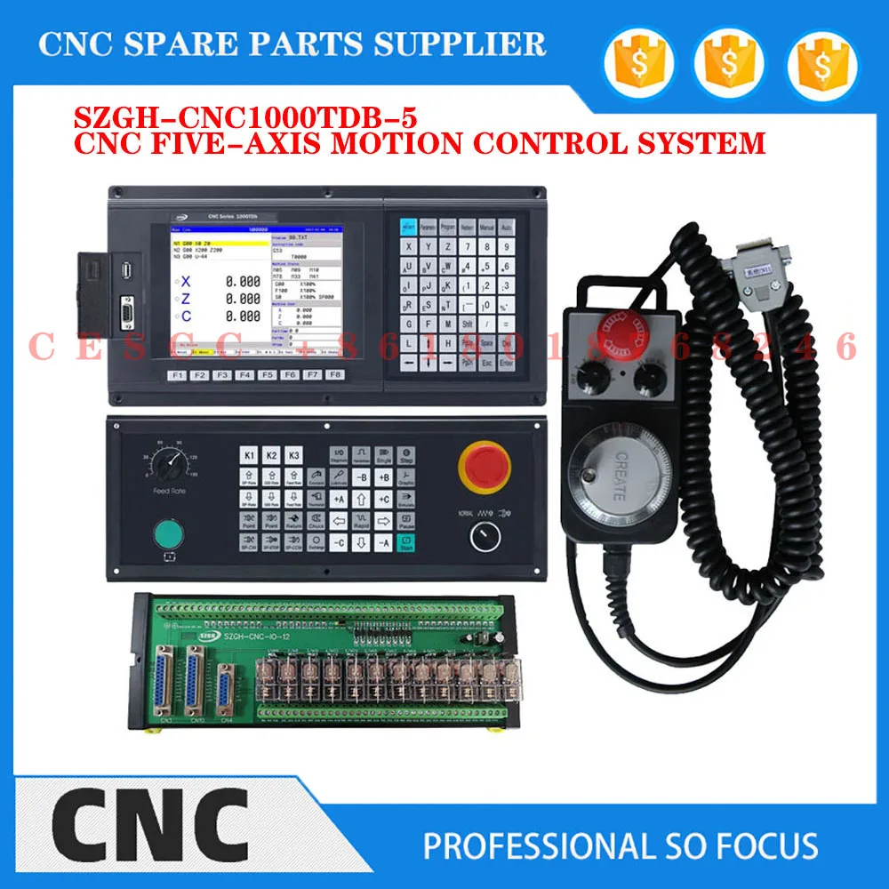 

SZGH-CNC1000TDb-5 Offline CNC five-axis motion control system lathe controller G code servo stepper with handwheel MPG