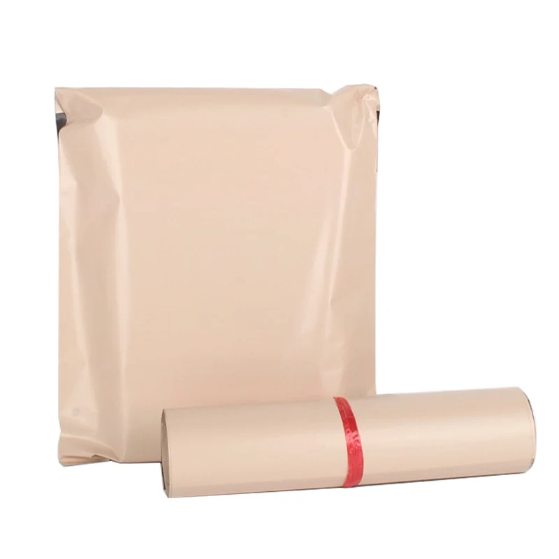 50Pcs/Pack Courier Bag Beige Waterproof Mail Bags Poly Envelope Packing Clothing Express Bag Mailer Postal Shipping Bags images - 6