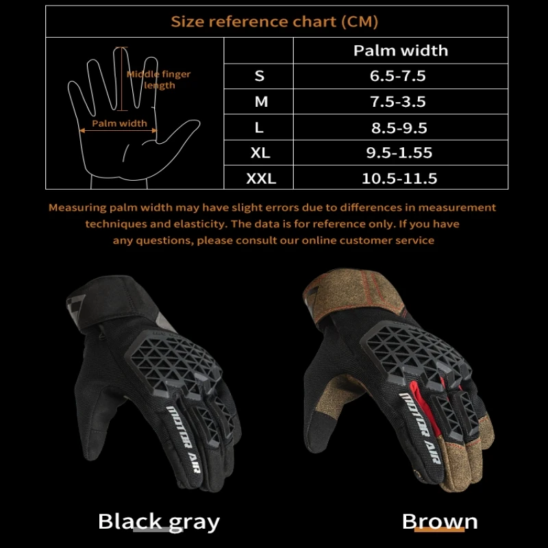 Motor Air New Motorcycle Gloves Riding Gears Summer Breathable Grid Leather Cushioning Shock Absorption Anti-slip Wear-resistant - 6