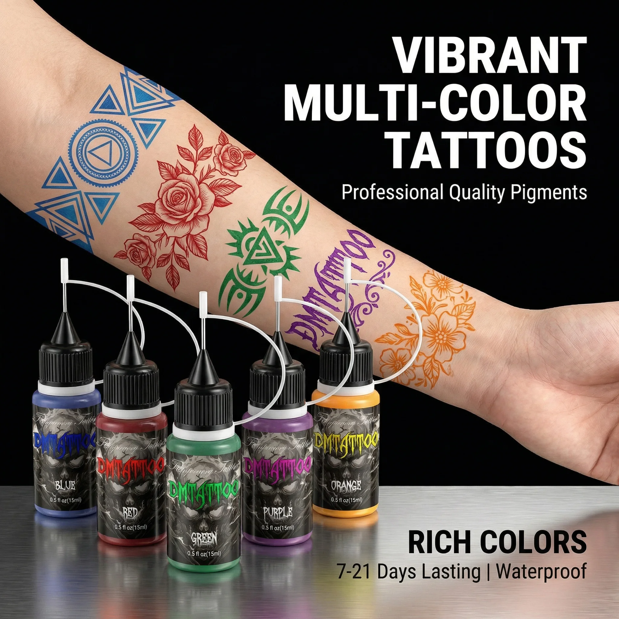1PC colorato succo temporaneo pasta per tatuaggi indolore pittura per il corpo tatuaggio fai da te tatuaggio finto 1 settimana senza sbiadimento per donne uomini - immagine 5