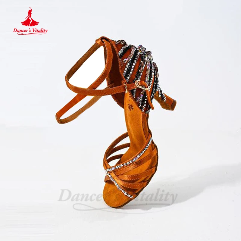 

Latin Dance Shoes for Women Rumba Chacha Tango Performance Choses Height 5.5cm 7.5cm 8.5cm Latin Dancing Shoes