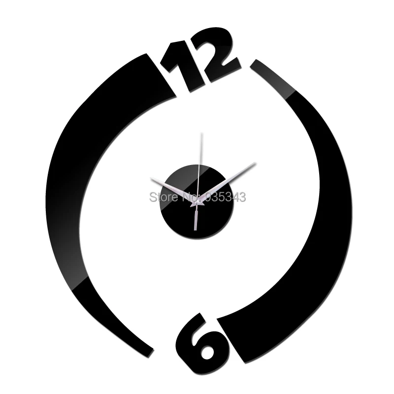 Creative Simple Modern Watch Quartz Wall Clocks Home Decoration Acrylic Mirror Sticker 3D DIY Living Room Art Mural