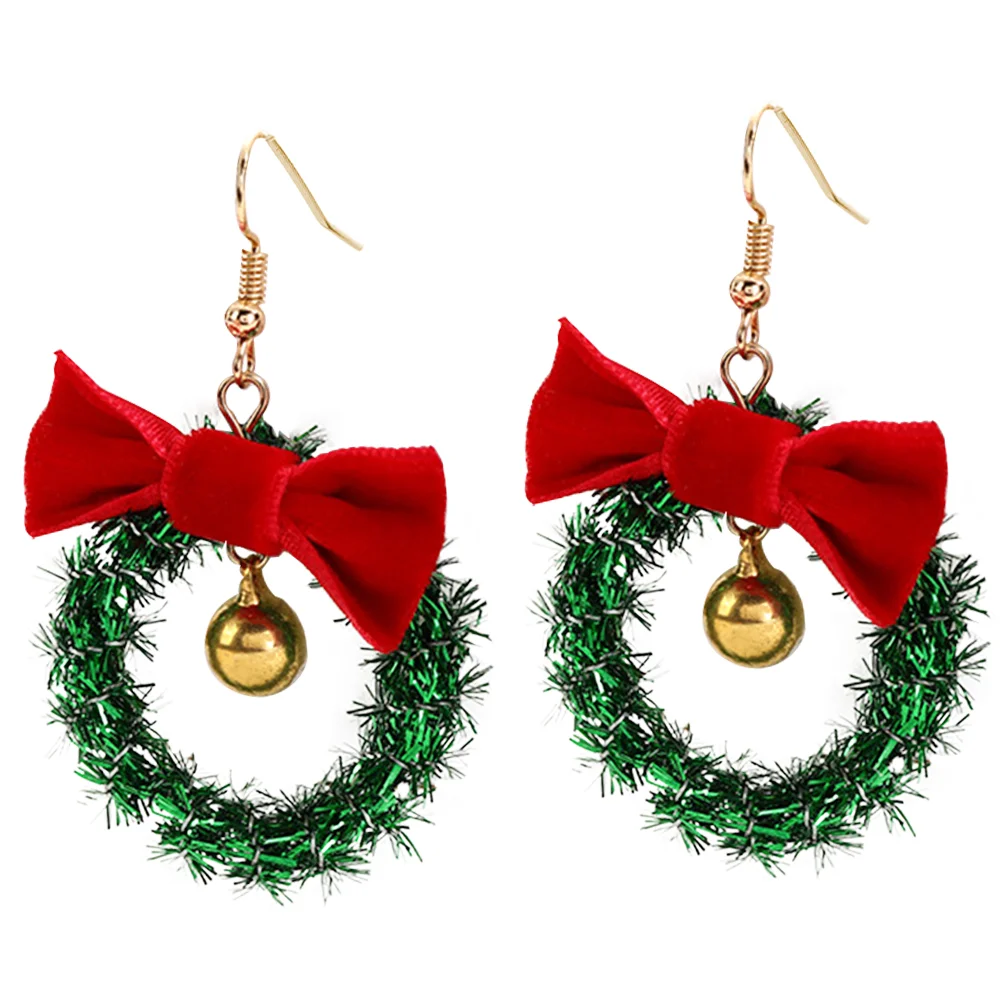 

Christmas Earrings Girls Garland Bell Women Shaped Ribbon Fashion Earbob Miss Stylish Xmas Jewelry