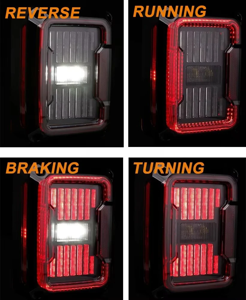 LED Tail Light for Jeep Wrangler JK 2007-2017, Brake Reverse Light Rear Back Up Lights Daytime Running Lamps Smoked Lens DOT detail image 8