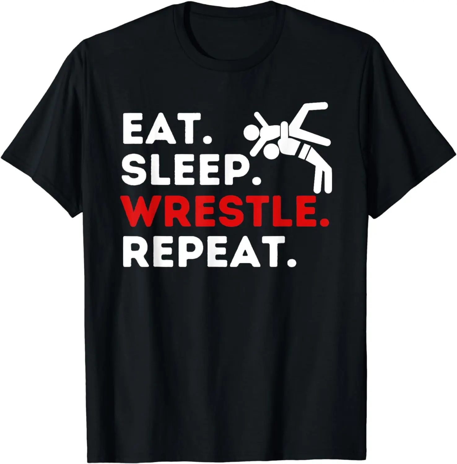 Eat-Sleep-Wrestle-Repeat-Funny-Wrestling-Wrestler-T-Shirt-Gift-Cotton-T ...