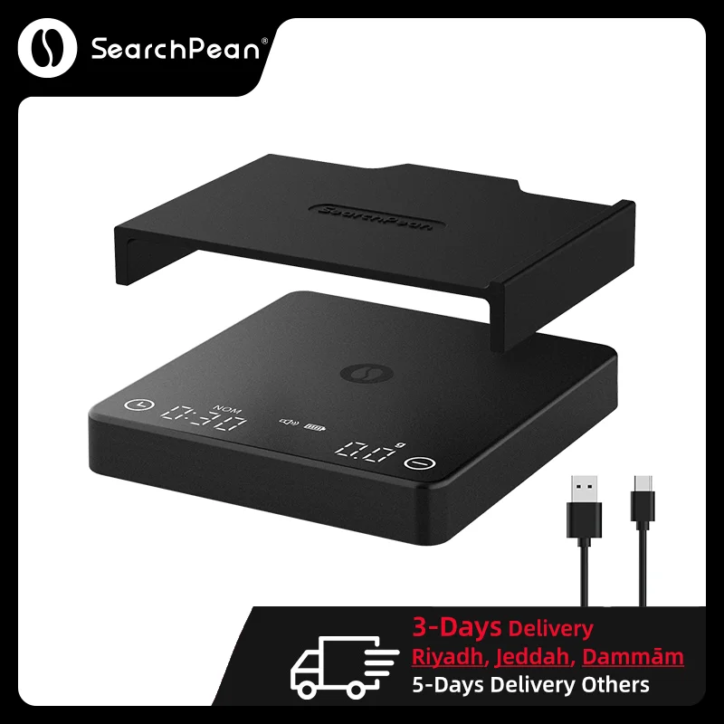 Tiny2S 에스프레소 커피 주방 체중계 검색 Pean Johanan/S1 미니 스마트 타이머, USB 2kg/0.1g 전송 패드, 남녀공용 선물, 무료 배송