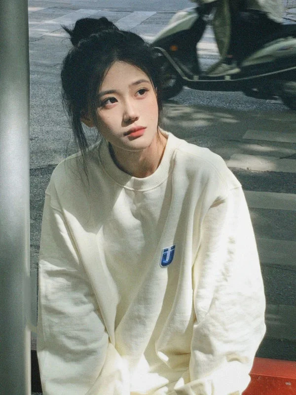 

Свитер с круглым вырезом, Женская бархатная утепленная свободная стильная рубашка оверсайз с длинным рукавом, топы, футболки, женская одежда, женские рубашки