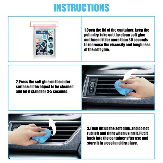 Cleaning Gel For Car Interior Air Vents Dashboard Non-sticky