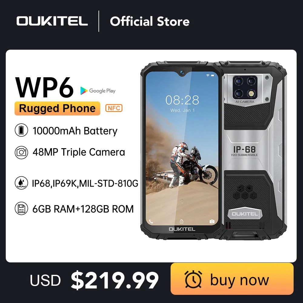 Oukitel Wp6 6gb 128gb 10000mah Smartphone 6.3'' Fhd Waterproof Mobile ...