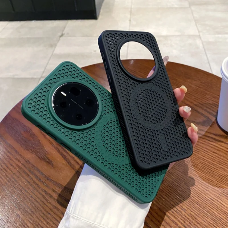 Magnetic Cooling Shockproof Honeycomb Phone Case with Breathable Matte Finish