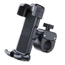 Universal Motorcycle and Scooter Handlebar Phone Holder Clamp (Black)