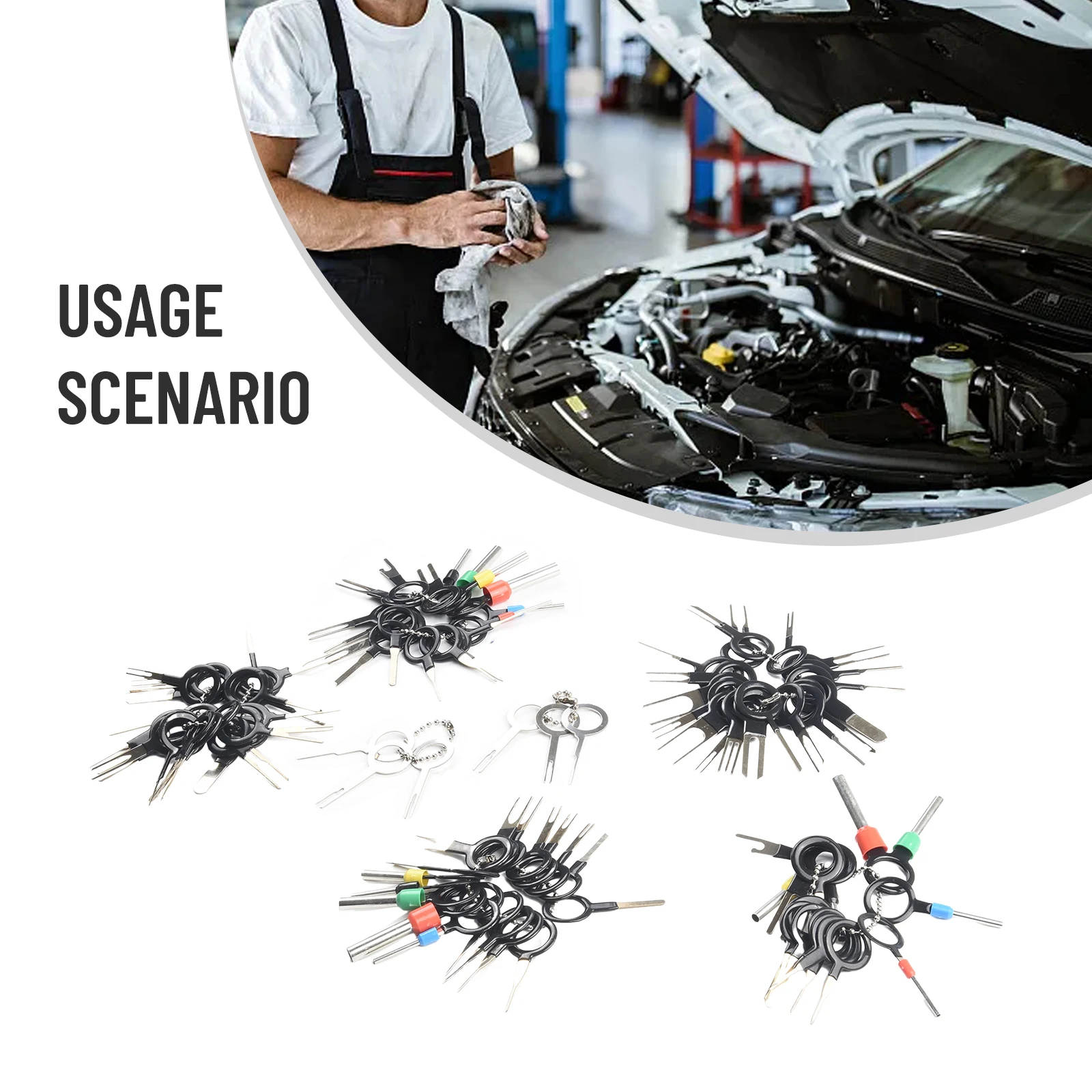 

100Pc Pin Terminal Removal Tool Kit Ejector Wire Kit Extractor Auto Terminal Removal Connector Puller Tool