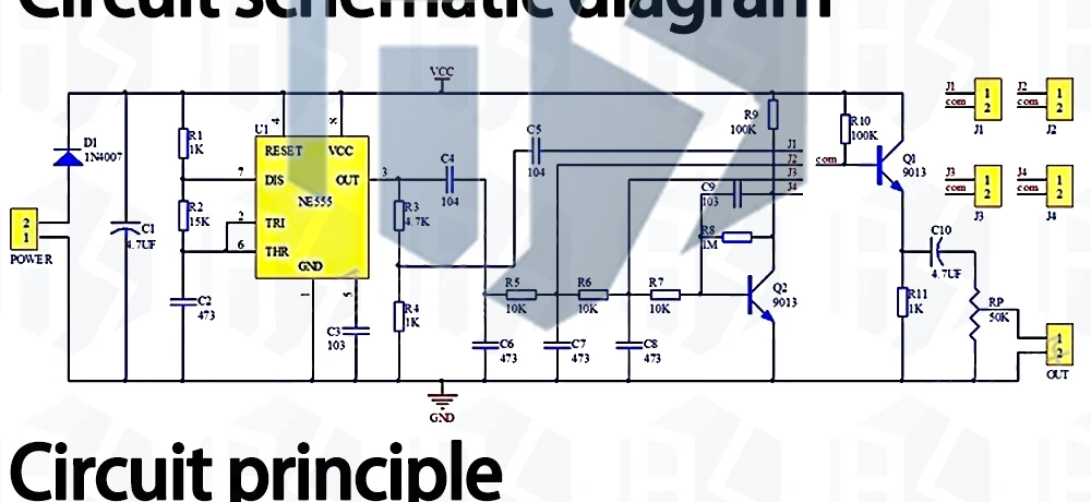 DC6-12V NE555 Impulsgenerator-Modul Sinus-/Dreieck-/Rechteckwellen-Generator Mehrkanaliger Wellenform-Signalgenerator DIY-Kit – Detail 10
