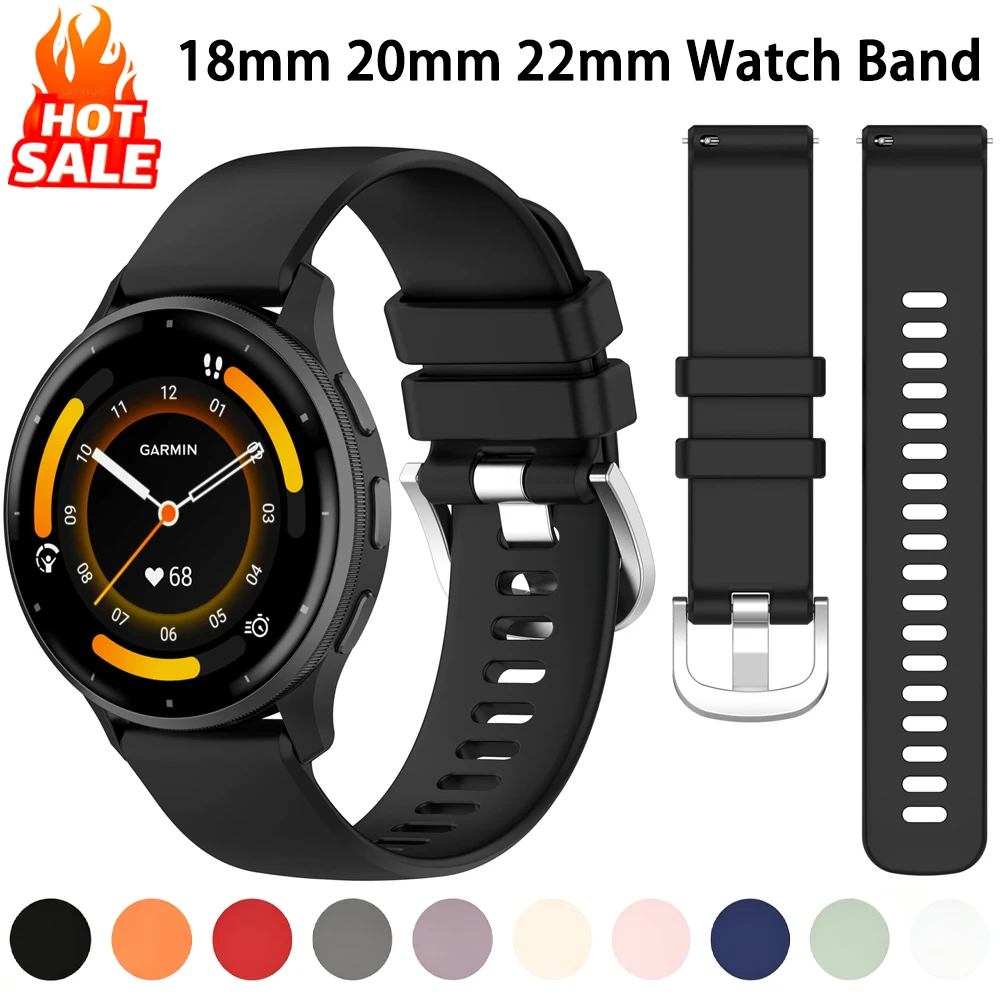 Versatile Silicone Watch Strap Bracelet Wristband - Available in Multiple Sizes (18mm, 20mm, 22mm)