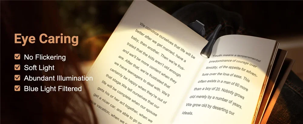 Description Picture 5 of itemNew Mini Book LED Eye Protection Reading Night Light Adjustable Clip-On Study Desk Lamp Rechargeable for Travel Bedroom Reading
