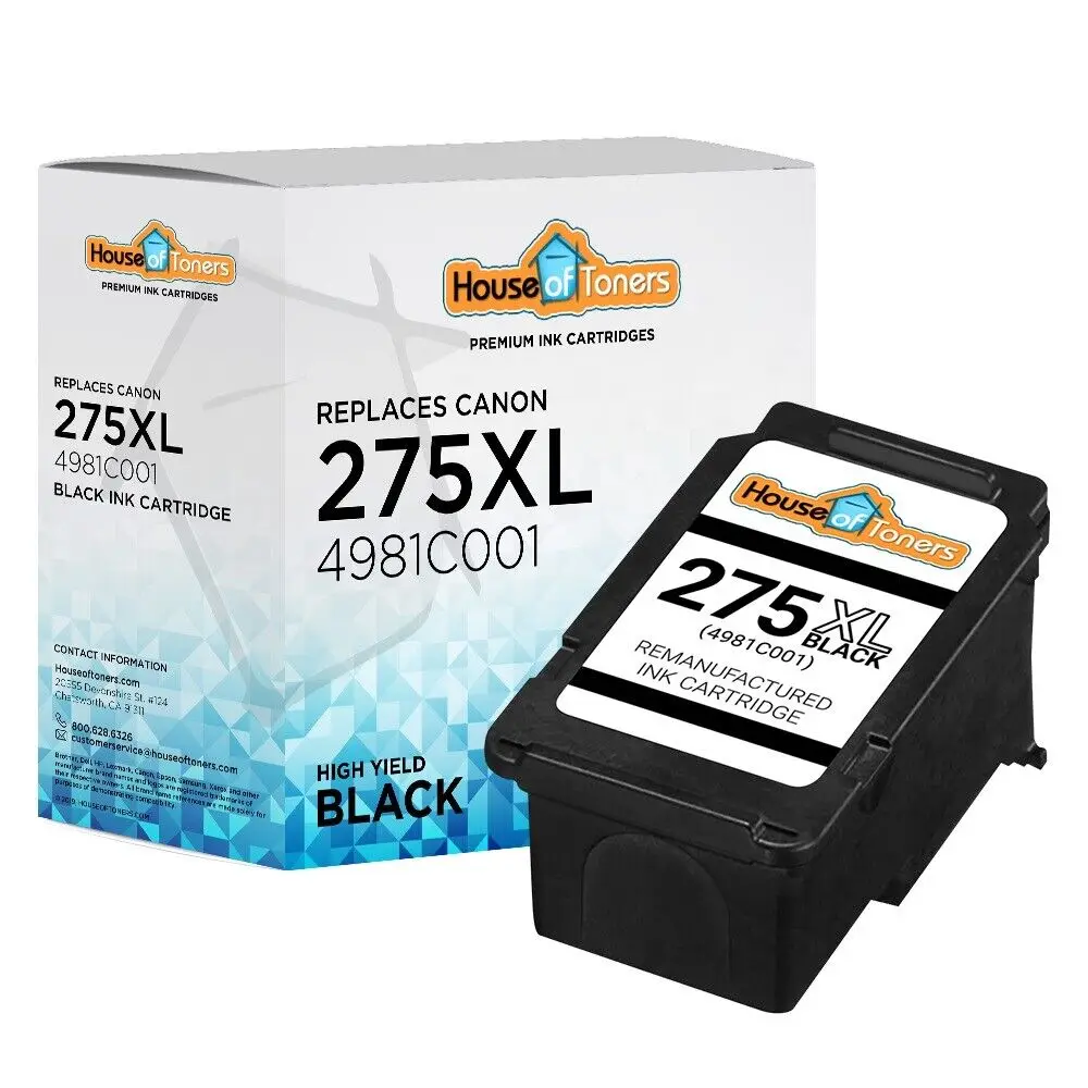 Canon PG-275XL Black Remanufactured for PIXMA TS3520 TS3522-SHOW INK LEVEL