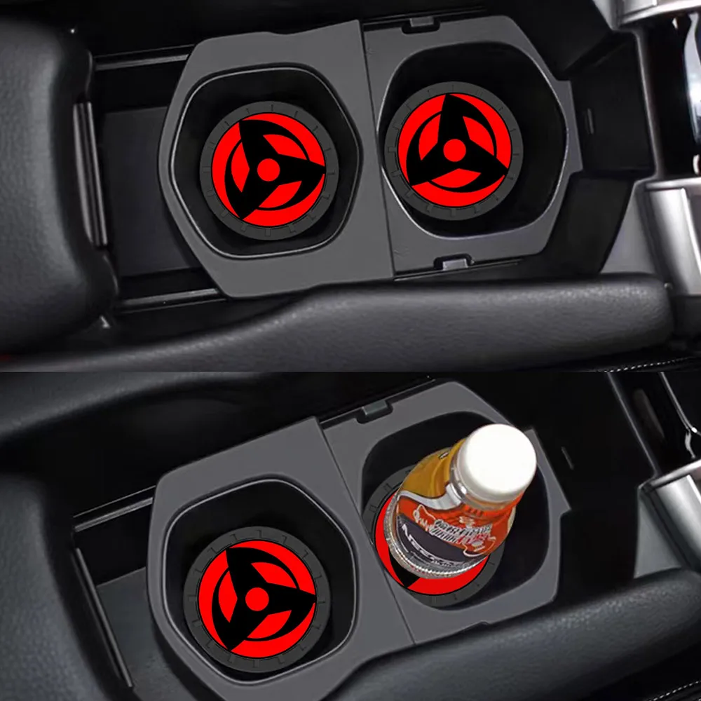 Car Coaster Pads 2PCS 6.6CM Anti-Slip for Japanese Anime Auto