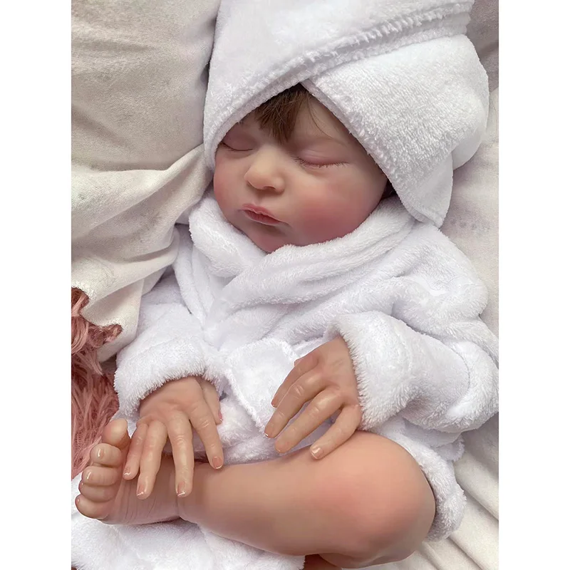 

48CM Laura Reborn Baby Dolls Very Lifelike Soft Touch Newborn Baby Size 3D Skin with Visible Veins High Quality Handmade Doll