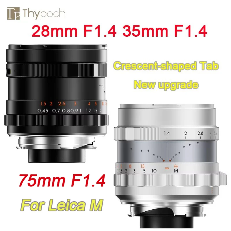 Thypoch Simera 28mm F1.4 35mm F1.4 카메라 렌즈 라이카 M 마운트 카메라용 수동 초점【초승달 모양 탭】