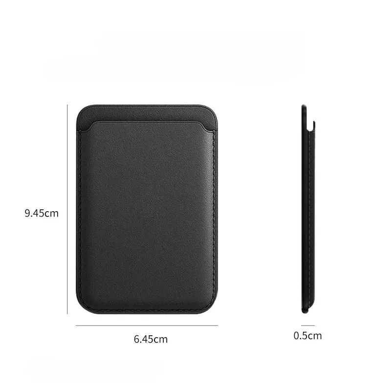 Magnetic Leather Card Sleeve and Holder for Phones | Adhesive Portable Card Pocket for Men & Women