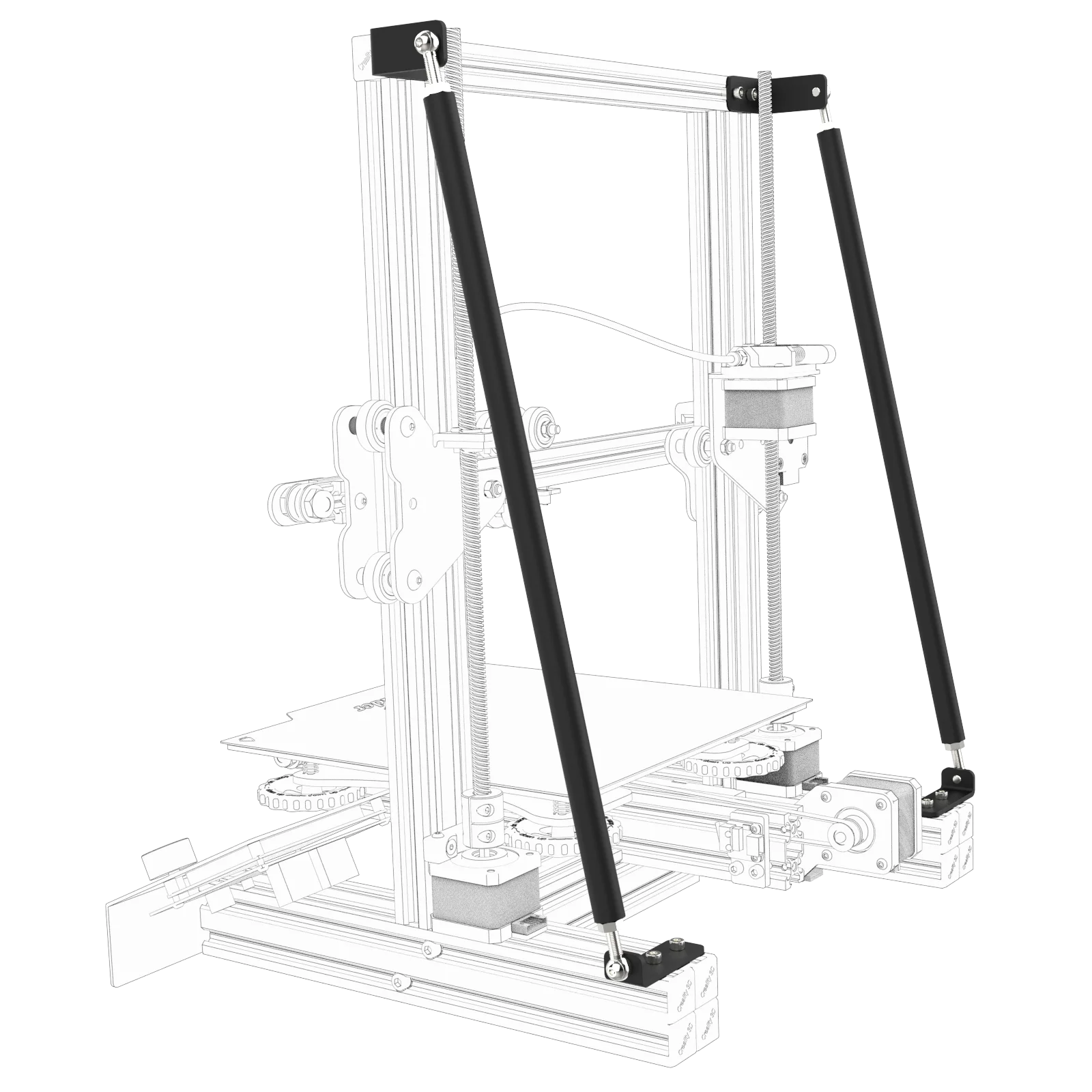 Atualize Peças de Impressora 3d Apoio Puxar Haste Kit Liga Alumínio Conjunto Haste do Laço Compatível com Creality Ender3 Ender-3s Ender-3pro - Imagem 3