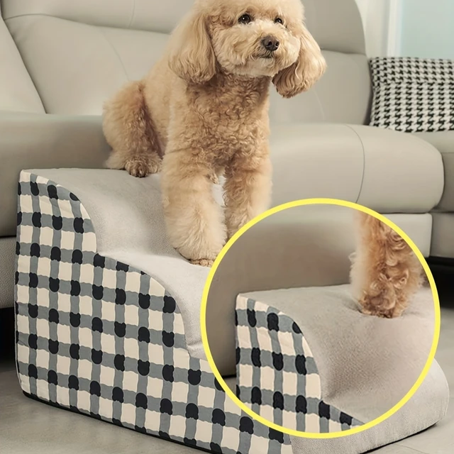 2/3-Step High-Density Foam Pet Stairs 6
