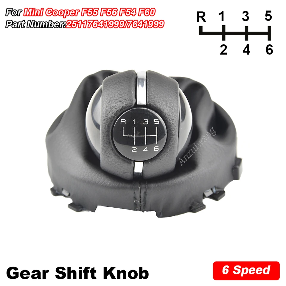 6 Speed Gear Shift Knob Lever Accessory For R55 R56 R57 R58 R59 R60 R61