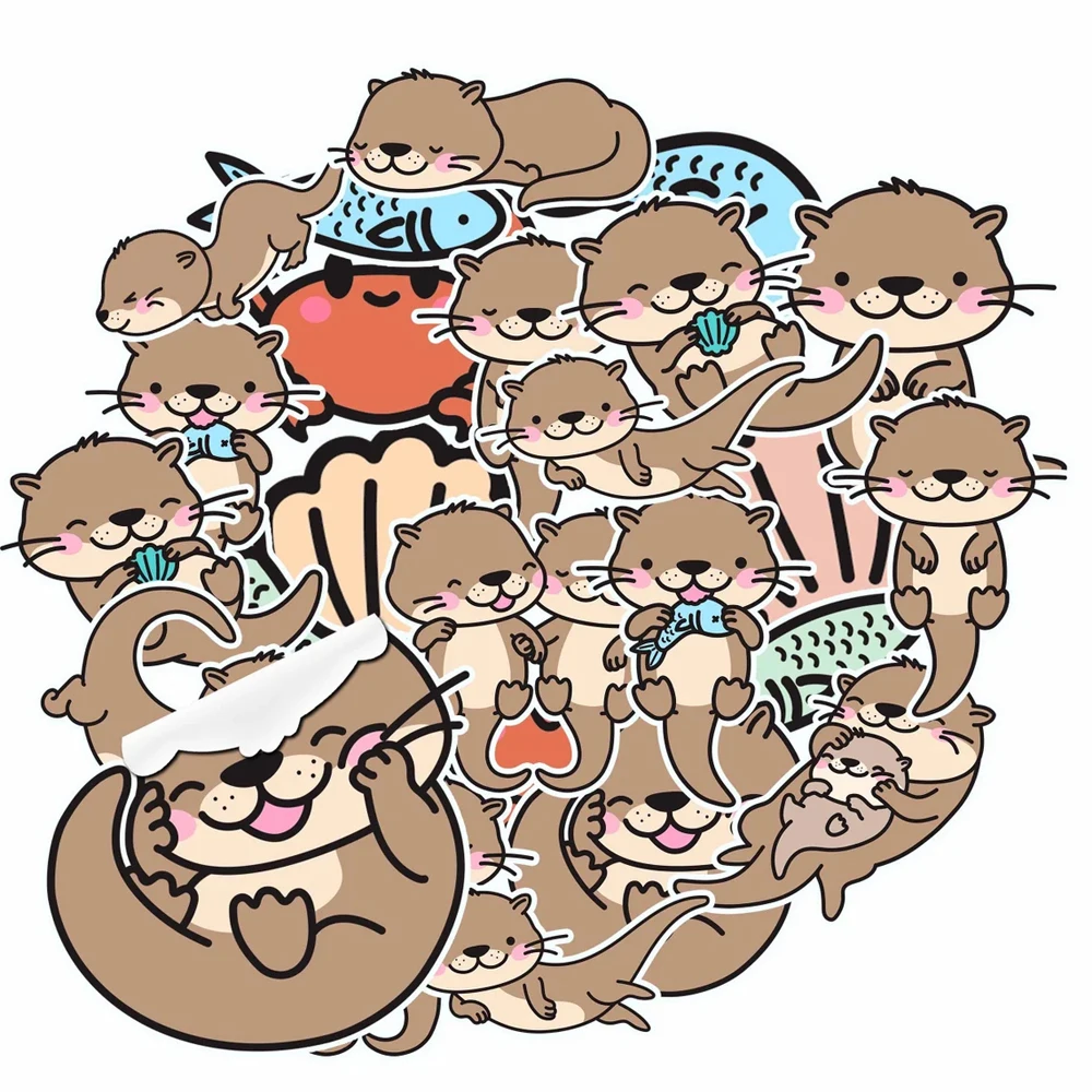 20/40pcs Otter Animal Stickers for Scrapbook, Cute Decals for Journal, Laptop and Water Bottle, DIY Craft Decoration
